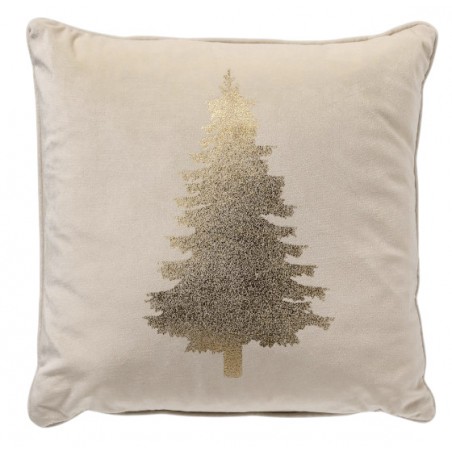 Polštář bílý samet vánoční 45 x 45 cm