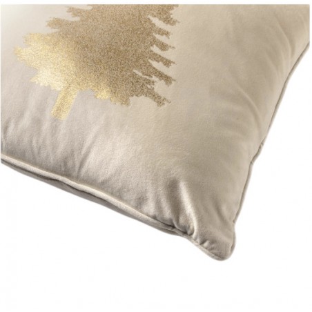 Polštář bílý samet vánoční 45 x 45 cm