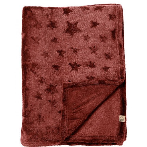 Přehoz vánoční červený Hvězdy 150 x 200 cm