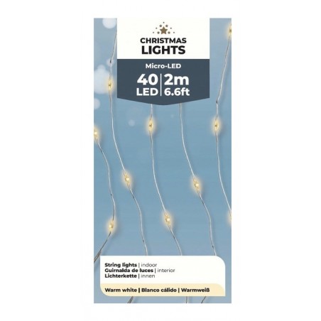 Struna 40 LED teplá bílá 2 m