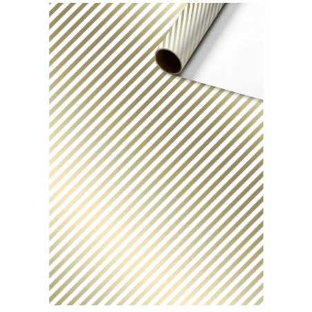 Dárkový papír zlatý proužek 70 x 200 cm