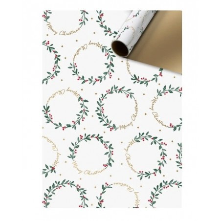 Dárkový balicí papír Olwen zlatý vánoční 70 x 150 cm