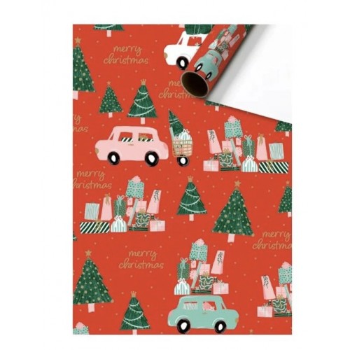Dárkový balicí papír Anette červená 70 x 200 cm