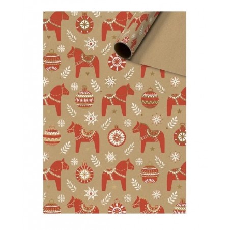 Balicí papír Dala bílo-červený 70 x 200 cm