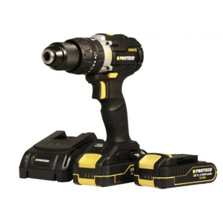 Vrtačka s příklepem akumulátorová 2 - 13 mm 20 V, 2 akumulátory Proteco