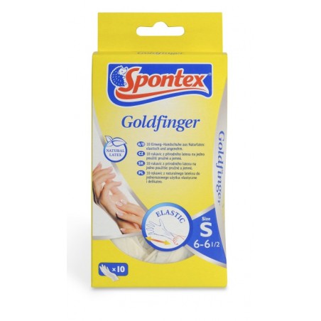 Spontex Goldfinger Latexové rukavice jednorázové 10 ks S