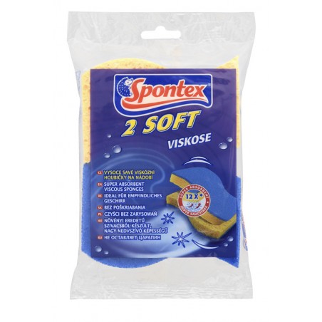 Spontex 2 Soft houbička na nádobí viskózní