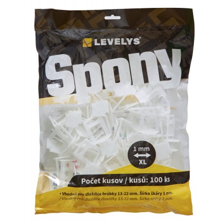 Spony Levelys 1 mm XL 100 ks