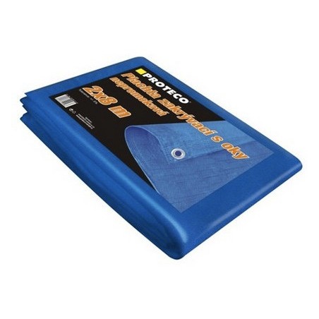 Plachta 10 x 15 m nepromokavá s oky, modrá, 50 g/m2