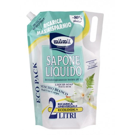 Milmil Tekuté mýdlo Muschio Bianco, náhradní náplň 2 l