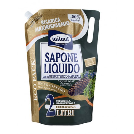 Milmil Tekuté mýdlo Pino & Ginepro, náhradní náplň 2 l