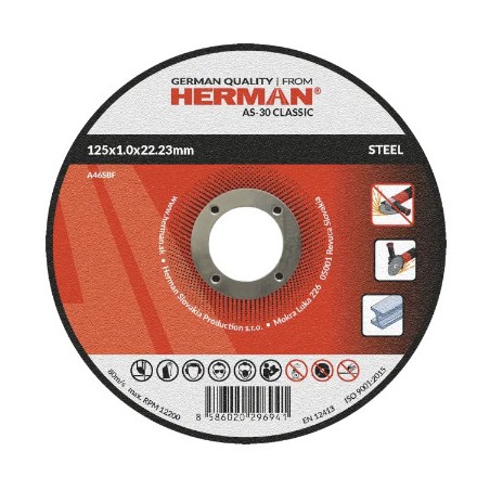 Řezný kotouč HERMAN AS-30 Classic na ocel 125 x 1 x 22.23 mm