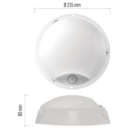 LED svítidlo ZURI s pohybovým čidlem, 22 cm, 14 W, neutrální bílá, IP54
