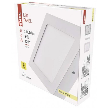 LED svítidlo PROFI bílé, 17 x 17 cm, 12,5 W, teplá bílá