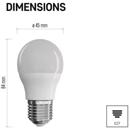 LED žárovka Classic Mini Globe / E27 / 7,3 W (60 W) / 806 lm / neutrální bílá
