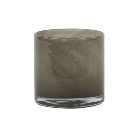 Svícen Bonna skleněný hnědo-šedý 8 cm