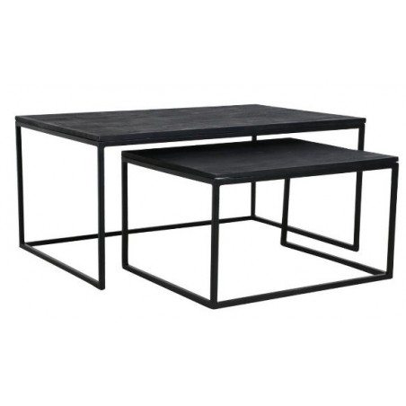 Konferenční stolky Vintage mango černá, sada 2 ks