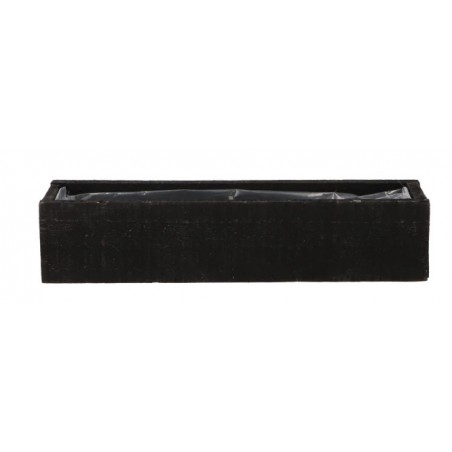 Truhlík ze dřeva s plastovým vkladem černý 32 x 8 x 7 cm