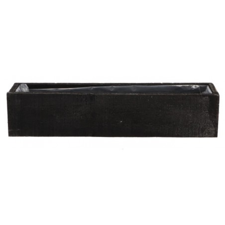 Truhlík ze dřeva s plastovým vkladem černý 37 x 9 x 8 cm