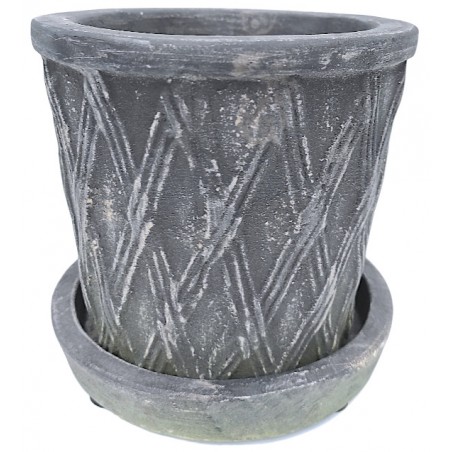 Květináč keramický s podmiskou Cross Vintage 18 x 17 cm