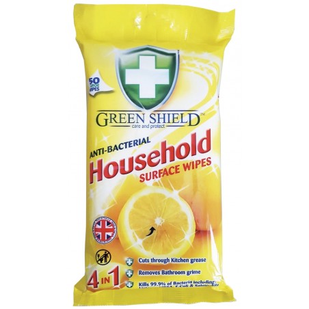 Green Shield Úklidové antibakteriální vlhčené ubrousky 50 ks