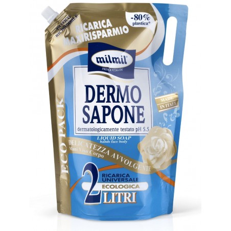 Milmil Tekuté mýdlo Dermo, náhradní náplň 2 l