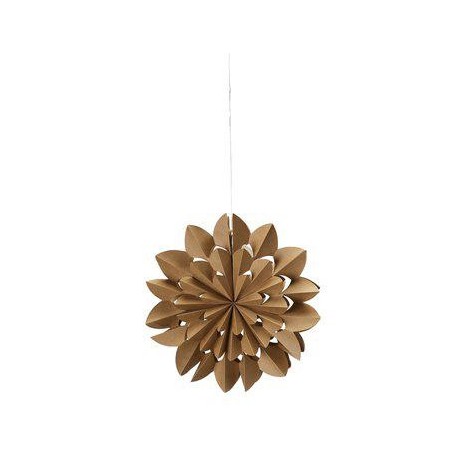 Hvězda papírová hnědá LED 40 x 15 + 50 cm