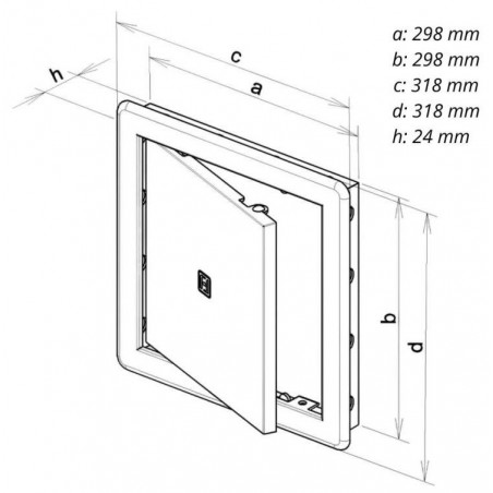 Dvířka vanová VD, 300 x 300 mm, bílá 0101